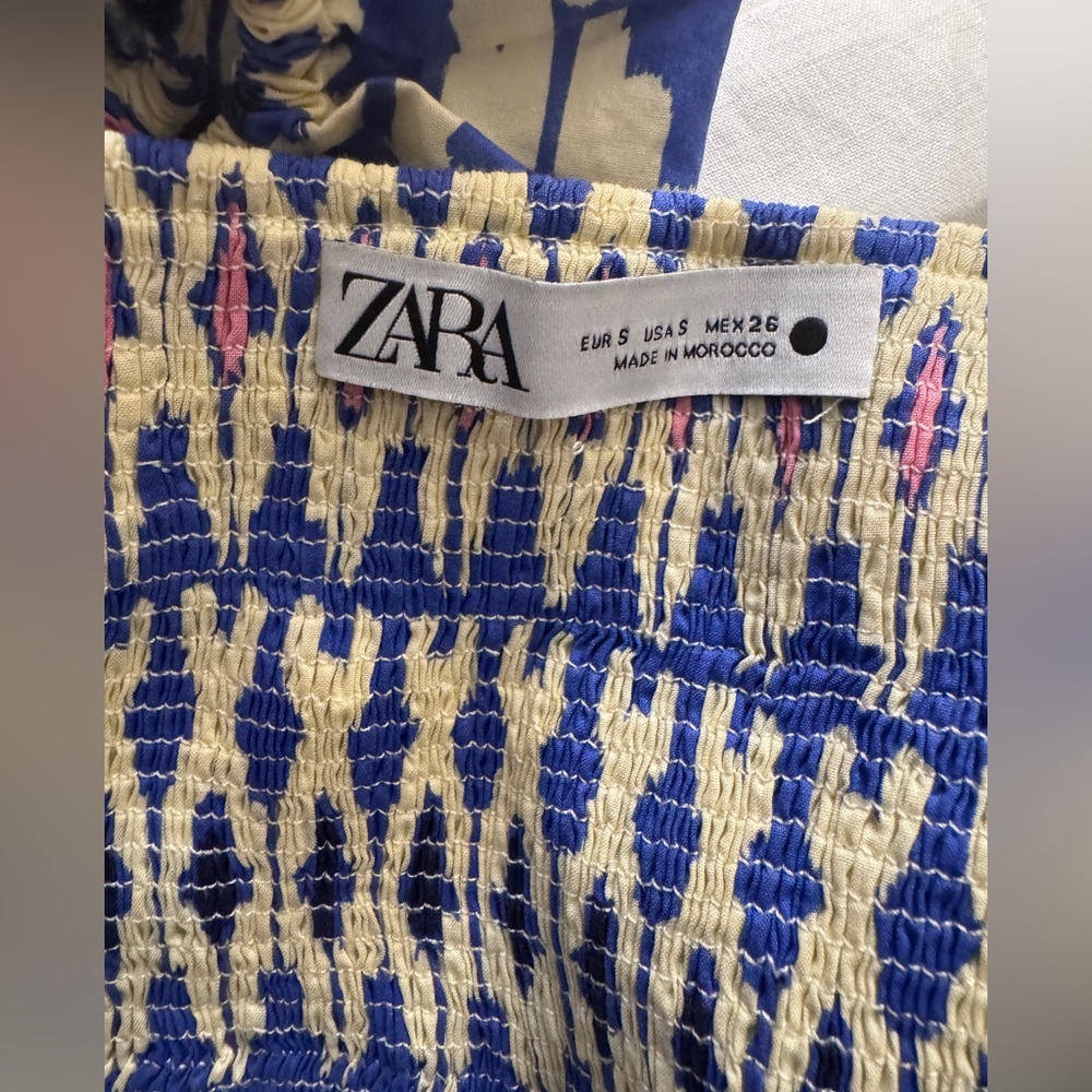 Zara Elegant Blue and White Floral Maxi Dress - Picture 5 of 5